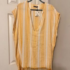 Zara Yellow and White Boxy Tunic